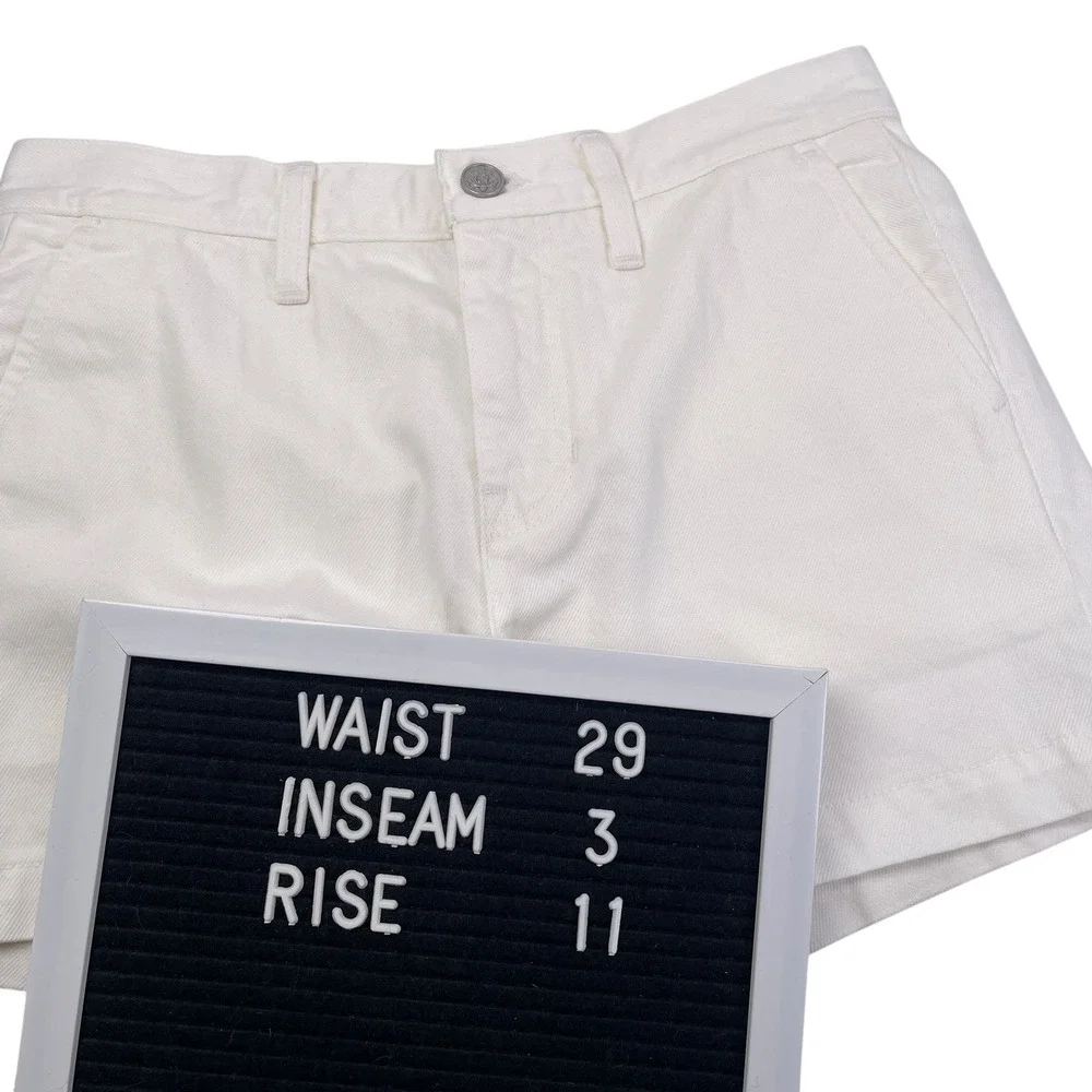 NWT J.Crew High Rise White Denim A-Line Shorts Women's‎ Sz 26 Preppy Nautical